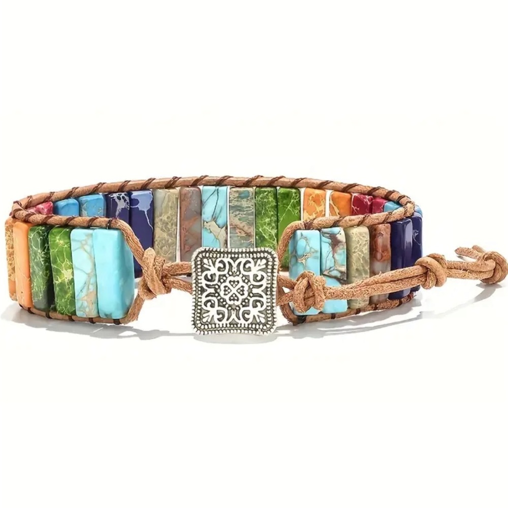 Multi Colored Stone Beaded Bracelet - Picture 3 of 5